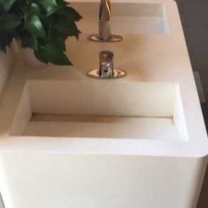 White artificial stone wash basin