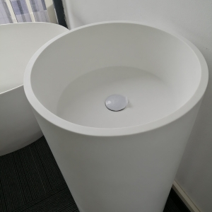 Column type round artificial stone sink
