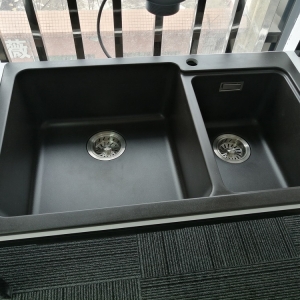 Black matte artificial stone sink