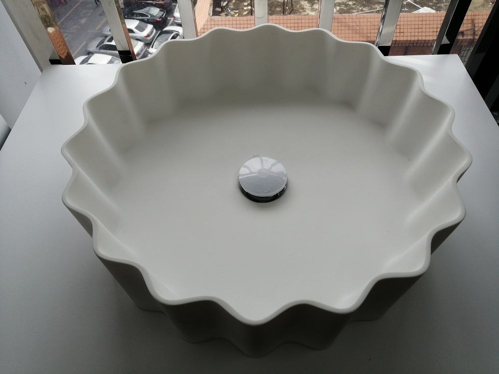 Fashion wave artificial stone sink