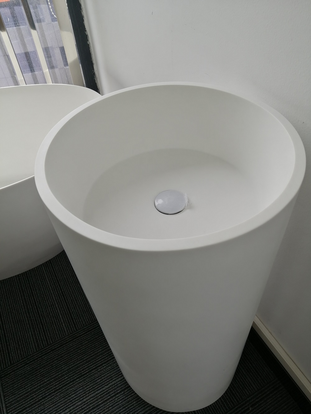 Column type round artificial stone sink