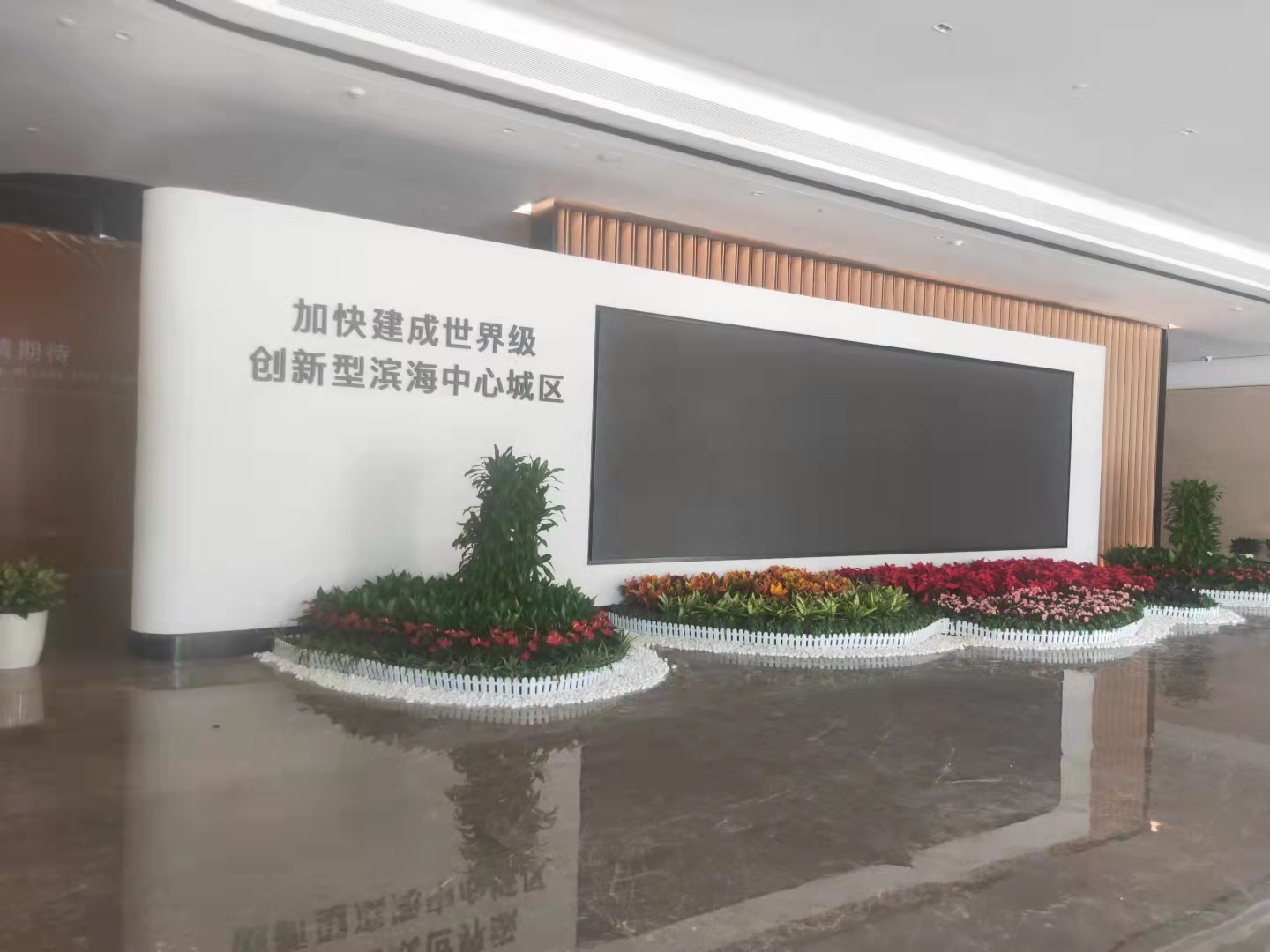 人造石广告墙弧形