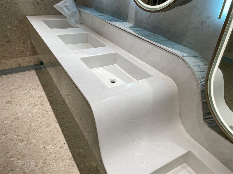 弧形洗手台连体