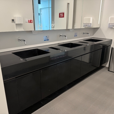 简约纯黑色人造石洗手盆