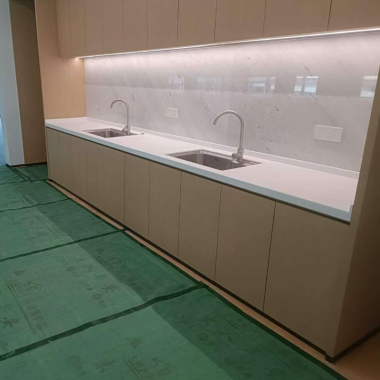 茶水柜人造石双洗手槽台面